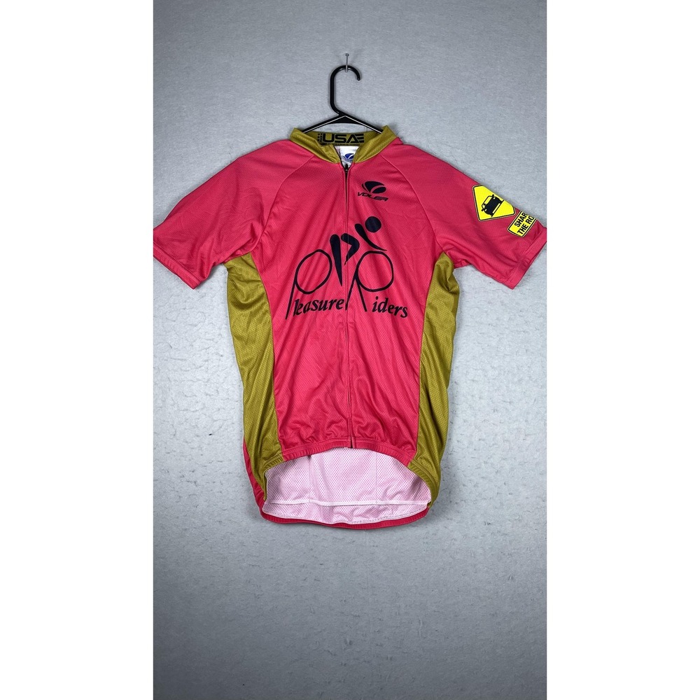 Voler Cycling Jersey Mens Medium Pink Full Zip Club Made‎ in USA Pleasure Riders